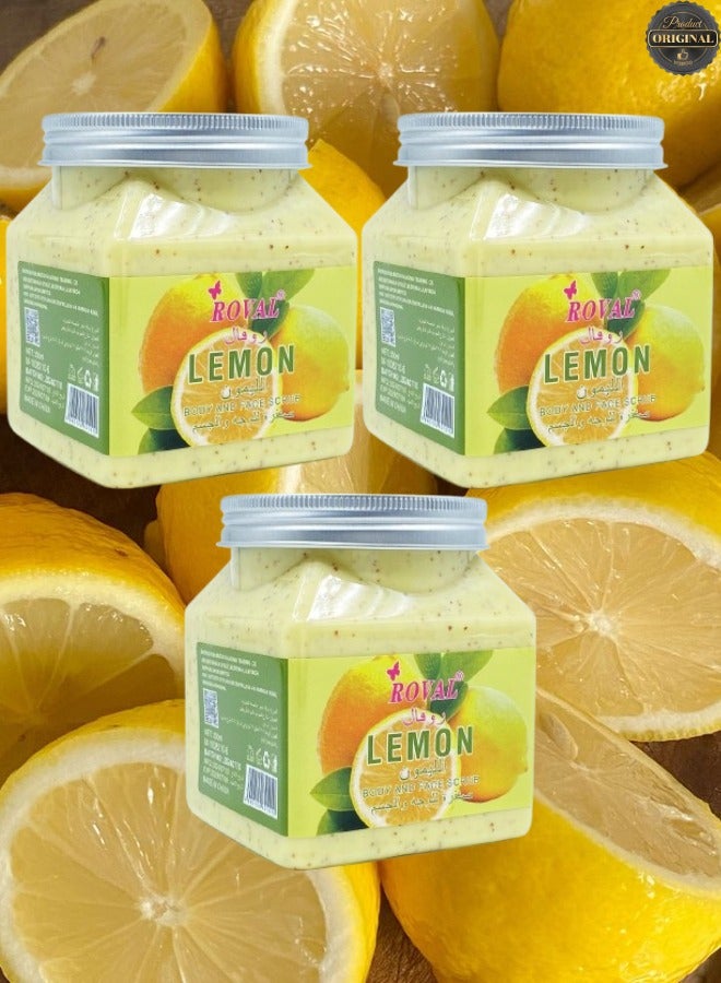 ROVAL 3 Pieces Lemon Body And Face Scrub - Image 1