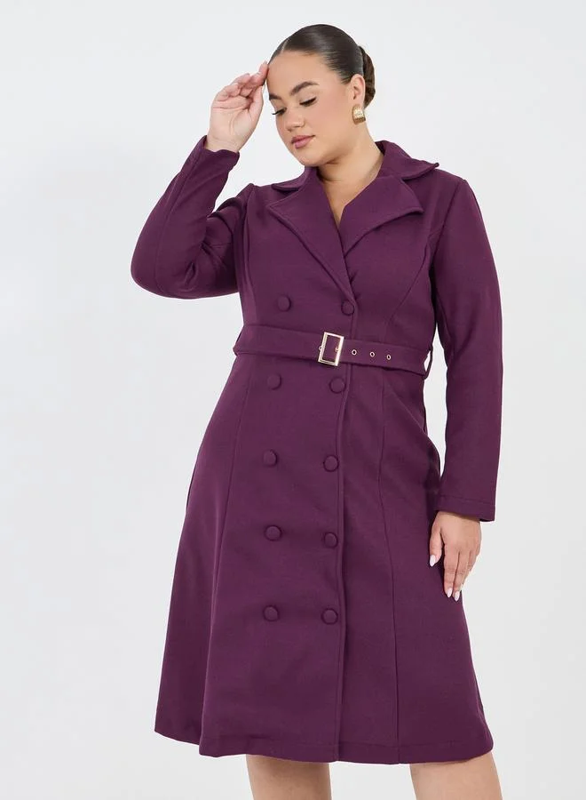 Styli Belted Midi Dress