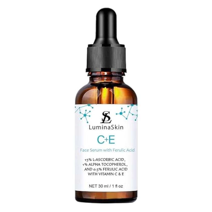 LuminaSkin Vitamin C Face Serum Vitamin CE Serum with Ferulic Acid for Women Vitamin E and Ferulic Serum Skin Care - Vitamin C Serum for Face - Dark Spot Corrector, Anti Aging Face Care 1 Oz - Image 1