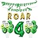 PTECDROTS Dino Four Birthday Party Decoration 4th Dinosaur Birthday Decorations Dino Four Banner Roar Balloons for Boys Kids 4th Dinosaur Party Supplies - Image 3