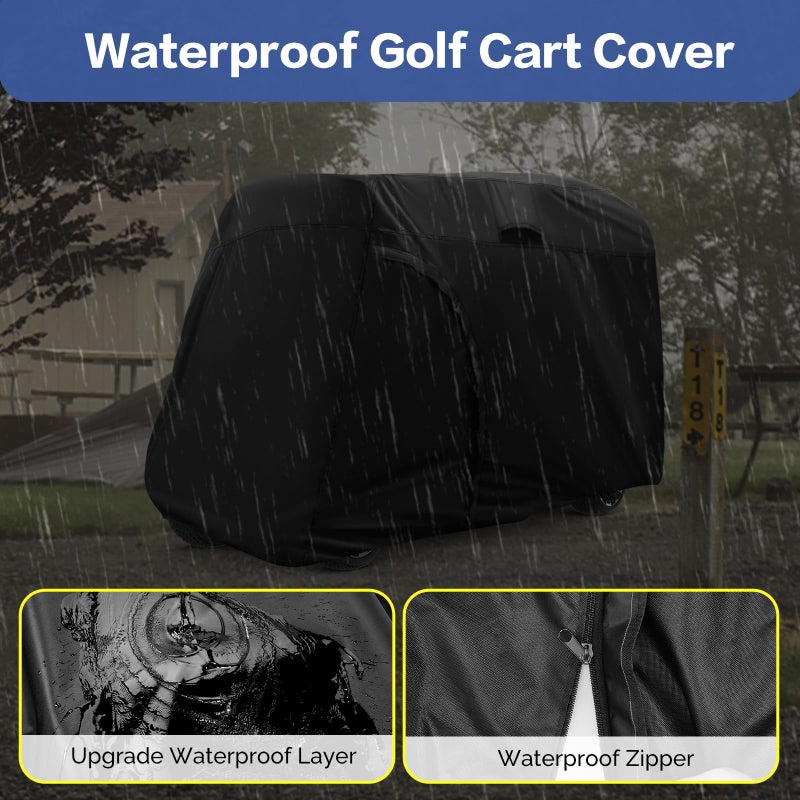 TwoPone Golf Cart Cover,420D Waterproof Golf Cart Seat Covers 6 Passengers ,Golf Cart Accessories Fits for Yamaha,Honda,Club Car,Ezgo Golf Carts - Image 2