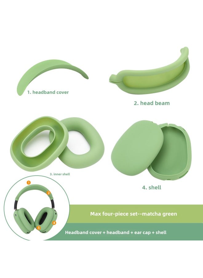 Generic - Digital Computer/bluetooth Headset Case/bluetooth Headset Shell Protective Cover For Airpods Pro-Color:max Four-piece Green (head Beam + Beam + Ear Cap + Shell)-Model:Applicable To Airpods Max - Image 1