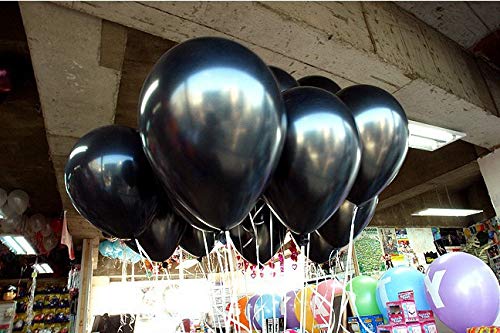 Balloonistics Black Pack of 50 Metallic Shiny Balloon for Theme Party, Birthday, Anniversary, Baby Shower and Party Decorations - Image 3