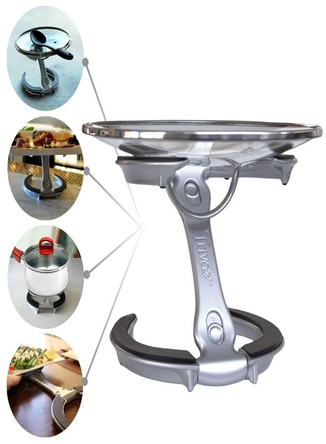 Trivae Pot Lid Holder - 4-in-1 Pot Lid Holder While Cooking, Pan Lid Holder, Trivet & Cake Stand - Versatile Kitchen Tool for Hot Pots, Serving & Display - Space-Saving, Heat-Resistant Stand - Image 1