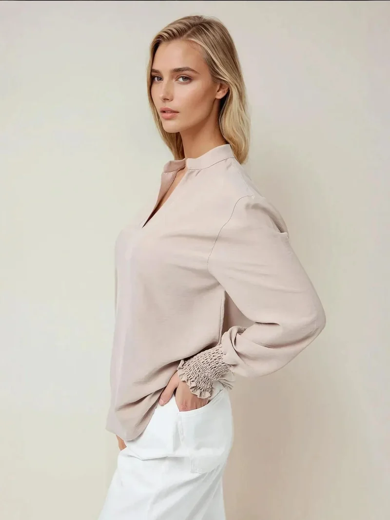 HICCUP V-Neck Long Sleeve Blouse