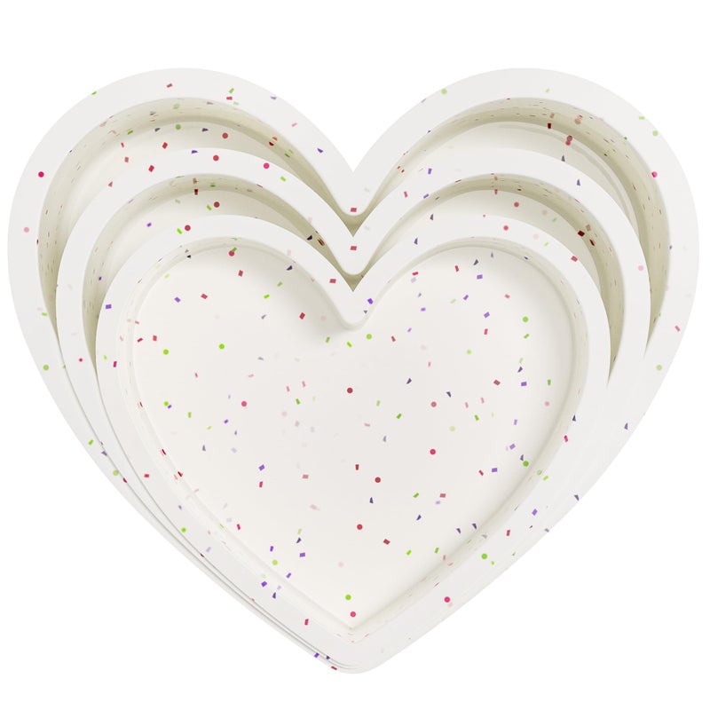 AOTASO 3 Pcs Silicone Heart Shaped Cake Pans 10 Inch 8 Inch 6 Inch Mini Small Large Heart Cake Pan Set Nonstick Silicone Heart Molds for Baking (Cream) - Image 1