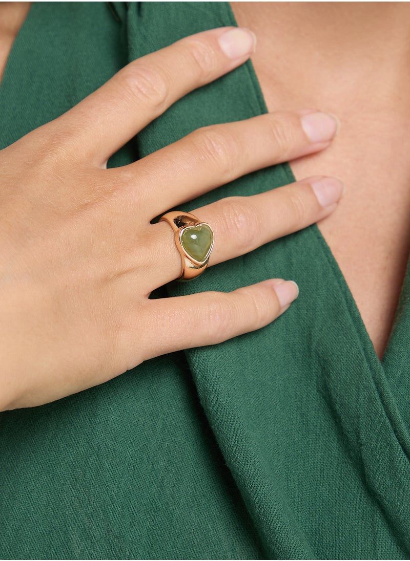 Ginger - Heart Stone Ring - Image 1