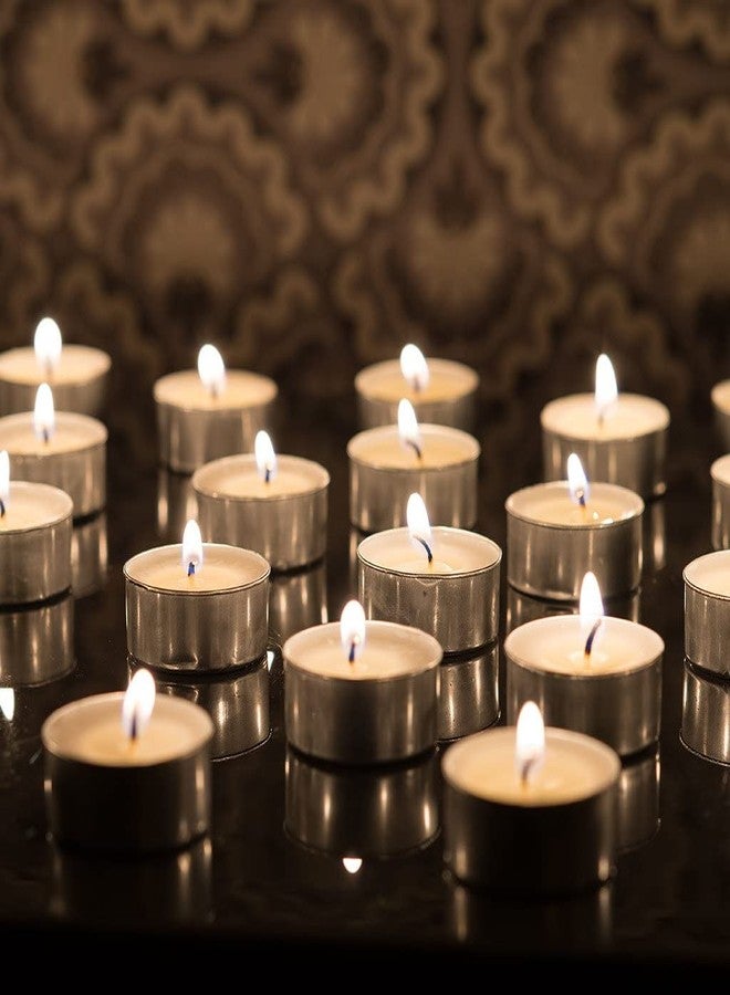 Pomp Glow 4 Hour Tealights (100 Pack) | White Unscented Decorative Tea Light Candles that Will Light Up Your Home, Wedding, Dinner & Any Special Occasion | Long Lasting, Smokeless, Mess Free Candles - Image 2