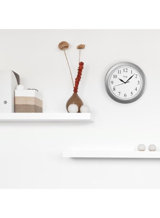 Equity Quartz Movement Round Analog Wall Clock White and Silver 10 Inch 25206 - Image 4