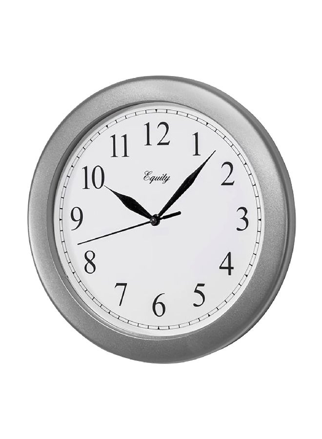 Equity Quartz Movement Round Analog Wall Clock White and Silver 10 Inch 25206 - Image 2