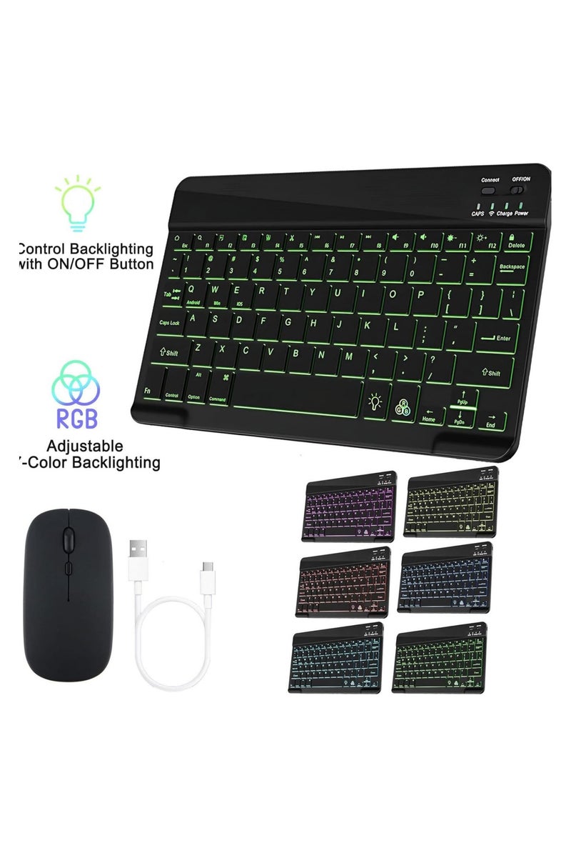 general Compatible with 2025 Redmi Pad 2 Wireless Bluetooth Keyboard Case Backlit Keyboard with Pen Slot and Mouse Tablet Protective Case Shockproof Full Cover - Image 2