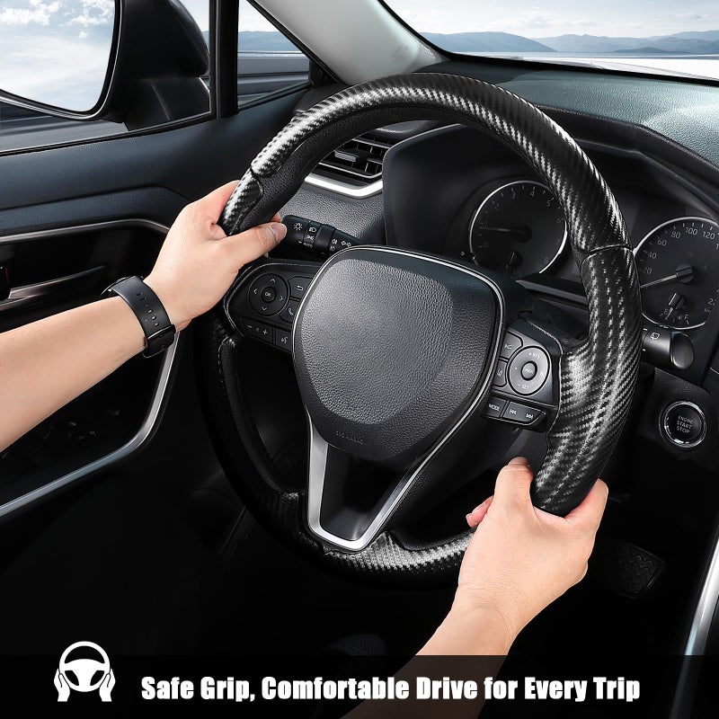 Aimato Customized Steering Wheel Cover for Toyota Camry 2018-2024/RAV4 2019-2025/Corolla 2020-2025/Avalon 2019-2022/Venza 2021-2024 Thin,Anti-Slip,Scratch-Resistant Exclusive Car Accessory for Toyota - Image 5
