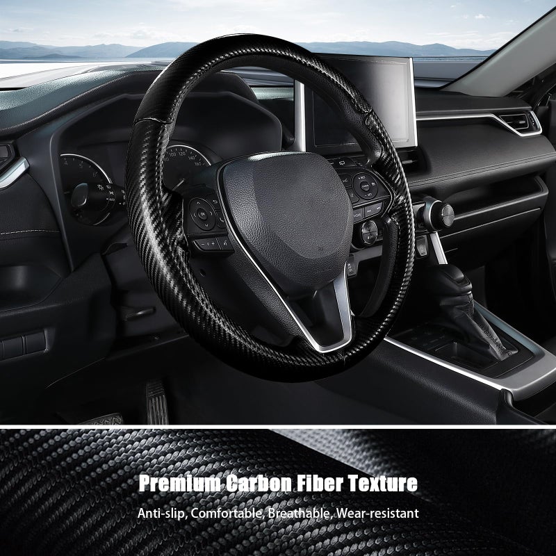 Aimato Customized Steering Wheel Cover for Toyota Camry 2018-2024/RAV4 2019-2025/Corolla 2020-2025/Avalon 2019-2022/Venza 2021-2024 Thin,Anti-Slip,Scratch-Resistant Exclusive Car Accessory for Toyota - Image 3