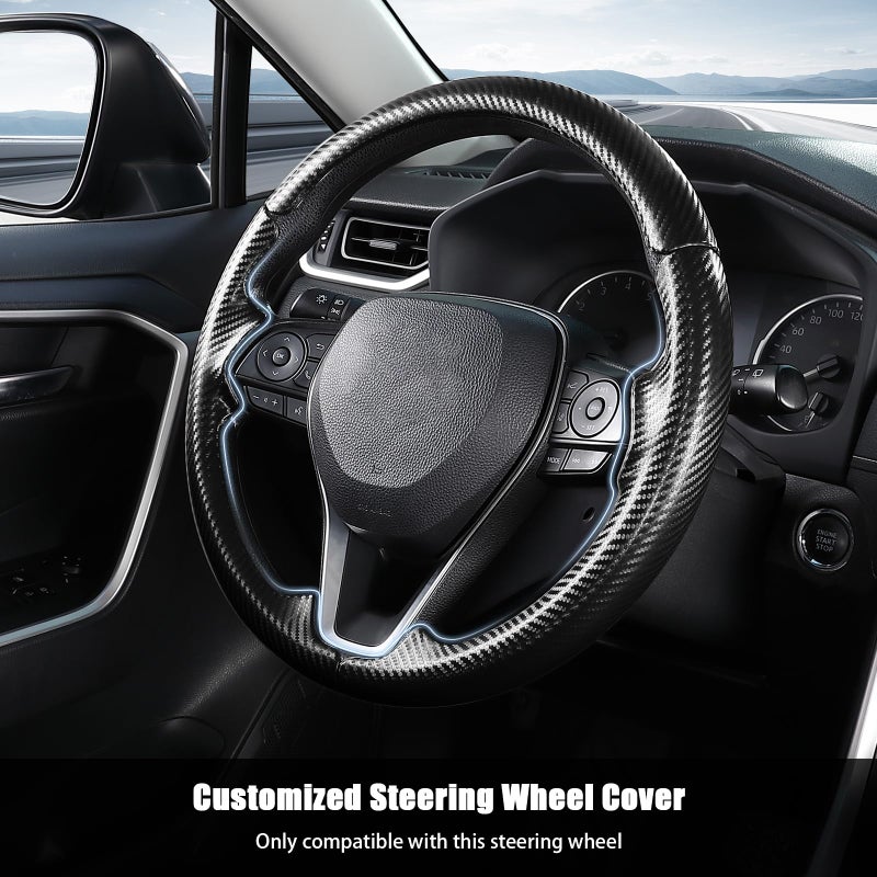 Aimato Customized Steering Wheel Cover for Toyota Camry 2018-2024/RAV4 2019-2025/Corolla 2020-2025/Avalon 2019-2022/Venza 2021-2024 Thin,Anti-Slip,Scratch-Resistant Exclusive Car Accessory for Toyota - Image 2