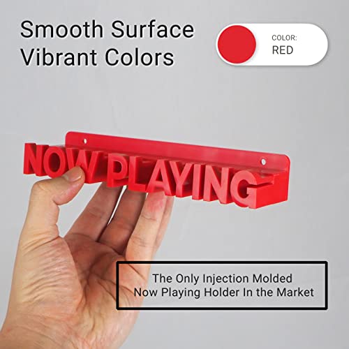 Noahrk Now Playing Record Stand - Wall Mount Vinyl LP Display, Spinning Record Holder (RED) - Image 2