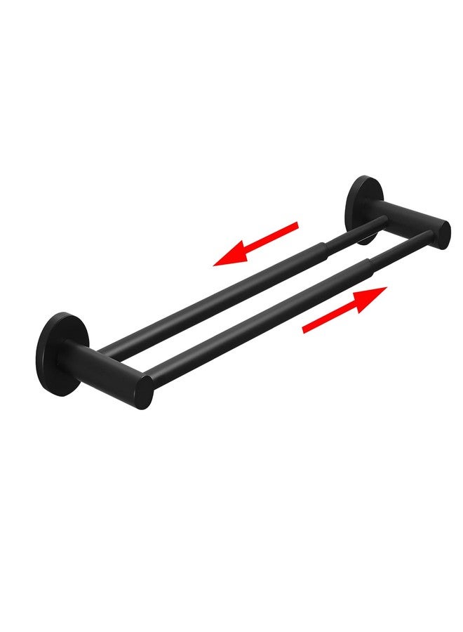RUMOSE Bath Towel Bar 15 to 27 Inch Black Retractable Double Tower Holder Hanger Expandable Bathroom Bathroom Accessories Tower Racks - Image 1