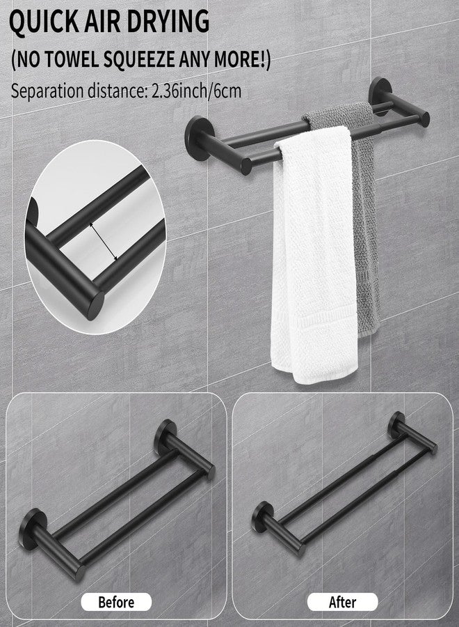 RUMOSE Bath Towel Bar 15 to 27 Inch Black Retractable Double Tower Holder Hanger Expandable Bathroom Bathroom Accessories Tower Racks - Image 4
