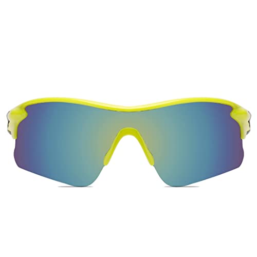 Dark Wost Sports Men Sunglasses Mercury Mountain Cycling Riding Protection Cricket Goggles Eyewear Bike Recing Sun Glasses Pilot UV Protected (YELLOW), Large - Image 2