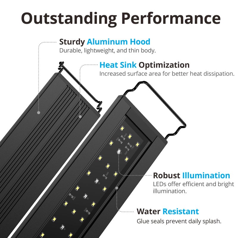 NICREW C10 Plants LED Aquarium Light, 12-18 in, 9 Watts, Full Spectrum Fish Tank Light with Timer, Day and Night Cycle, Brightness Adjustable - Image 5