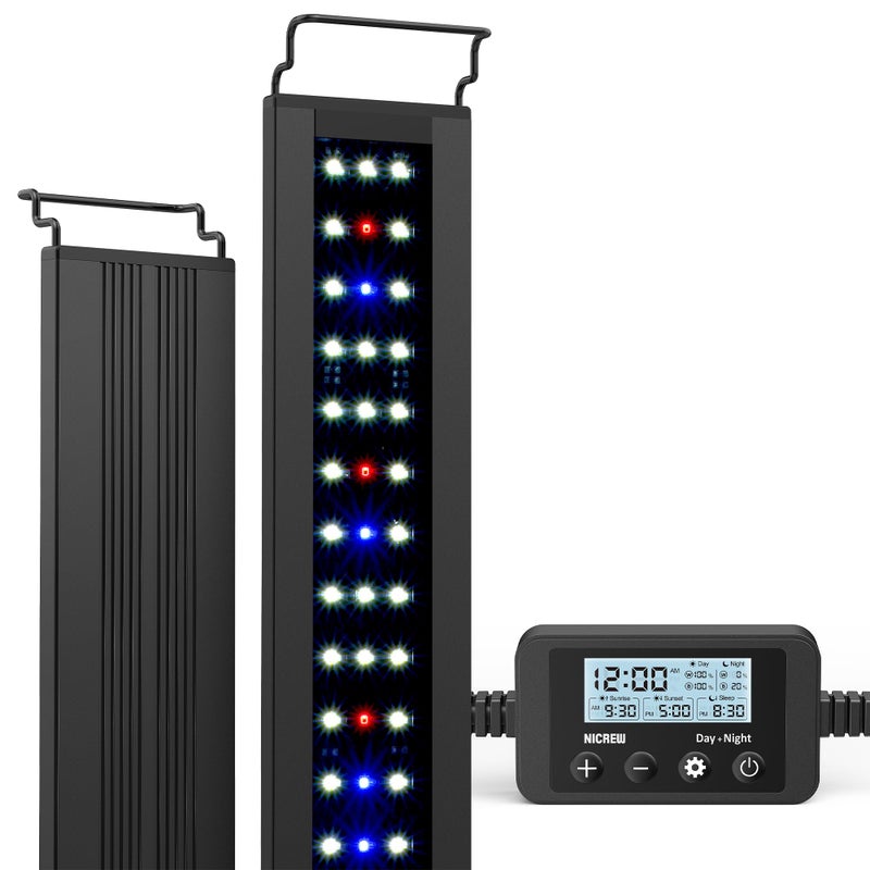 NICREW C10 Plants LED Aquarium Light, 12-18 in, 9 Watts, Full Spectrum Fish Tank Light with Timer, Day and Night Cycle, Brightness Adjustable - Image 1