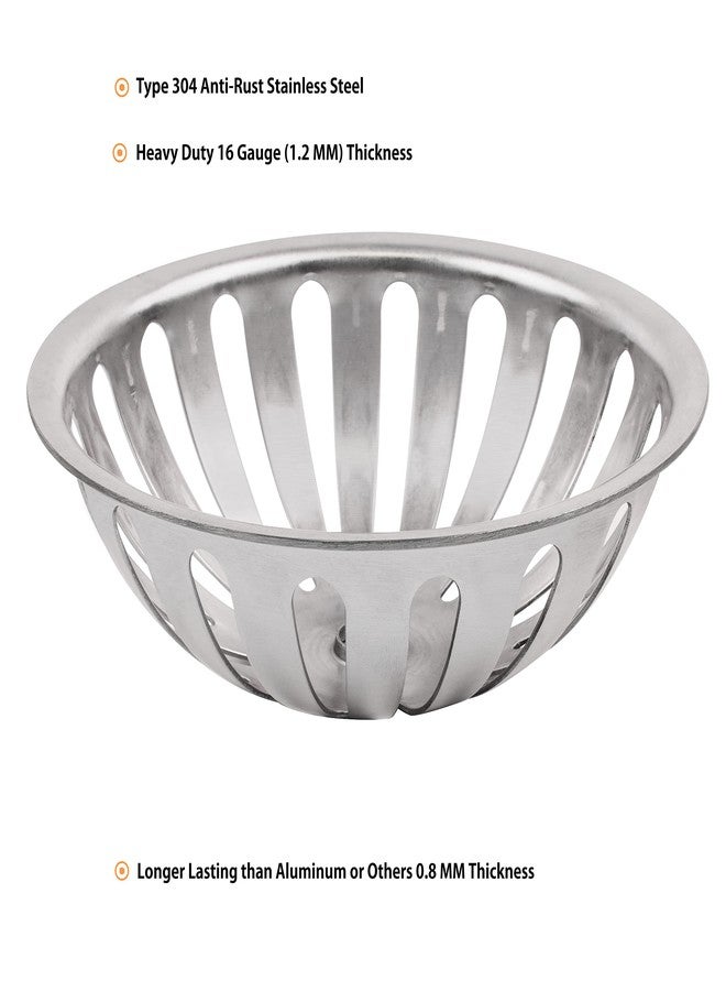 Leyso Type 304 Stainless Steel Heavy Duty Dome Sink Drain Strainer Floor Sink Drain Cover, 16 Gauge, 1.2 MM Thickness, 5-1/2" D x 2” H (Pack of 1) - Image 3