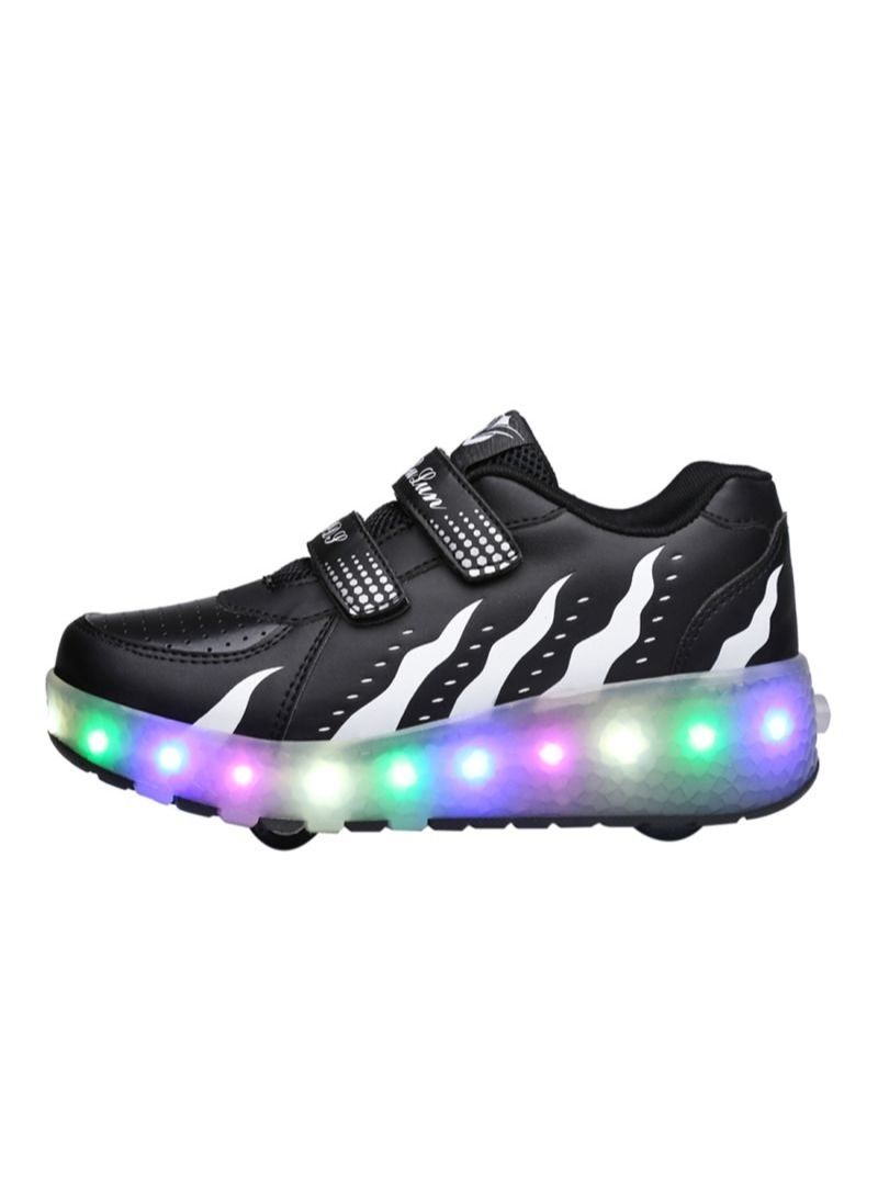 HUSK'SWARE Roller Skates Shoes Rechargeable Skates Shoes with Double Wheels Sport Sneaker Outdoor Luminous Shoes for LED Light Up Wheel Shoes for Kids - Image 2