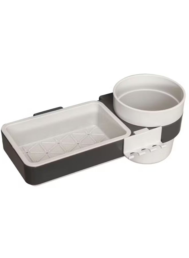 حامل فرشاة الأسنان والصابون جداري 3 في 1 مع كوب مضمضة تصميم عملي للتخزين المنظم بدون حفر أو مسامير يتحمل حتى 1.5 كجم مناسب للحمامات والمطابخ أسطح السيراميك والرخام والزجاج والبلاستيك الأملس تركيب سهل بلاصق قوي مقاوم للماء والرطوبة لتنظيم أدوات العناية اليومية بشكل أنيق وعملي - Image 2