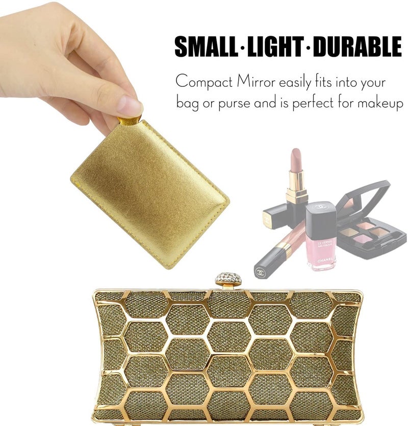 IBEET Unbreakable Stainless Steel Makeup Mirrors,Vanity Mirror Small for Purse Handbag Travel, Rectangular Handheld Compact Pocket Mirror Tiny Wallet Mirror Plate for Makeup - Image 5