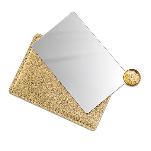 IBEET Unbreakable Stainless Steel Makeup Mirrors,Vanity Mirror Small for Purse Handbag Travel, Rectangular Handheld Compact Pocket Mirror Tiny Wallet Mirror Plate for Makeup - Image 1
