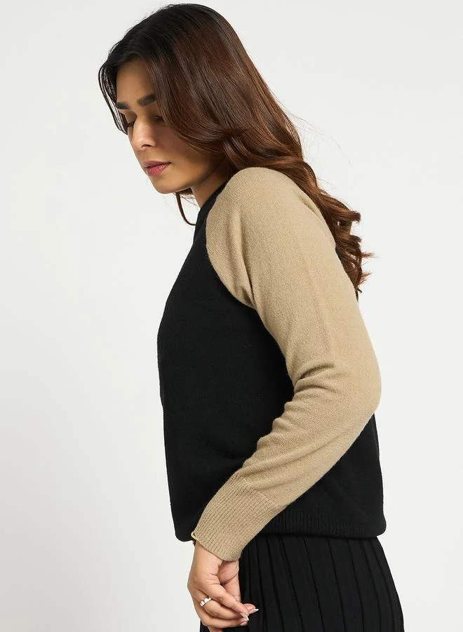 فيميلا سويتر محبوك لونين بأكمام راجلان