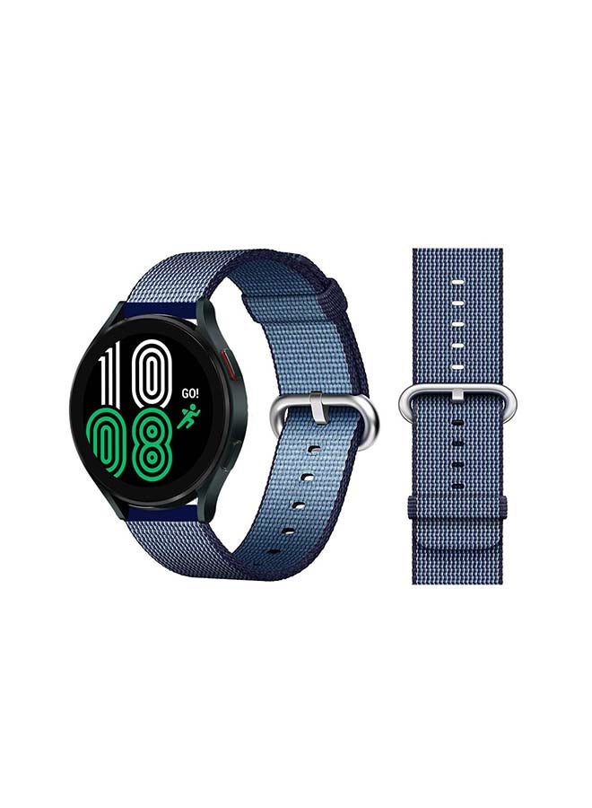 Perfii Woven Nylon Replacement Band For Samsung Galaxy Watch4 40/44mm Midnight Blue - Image 1