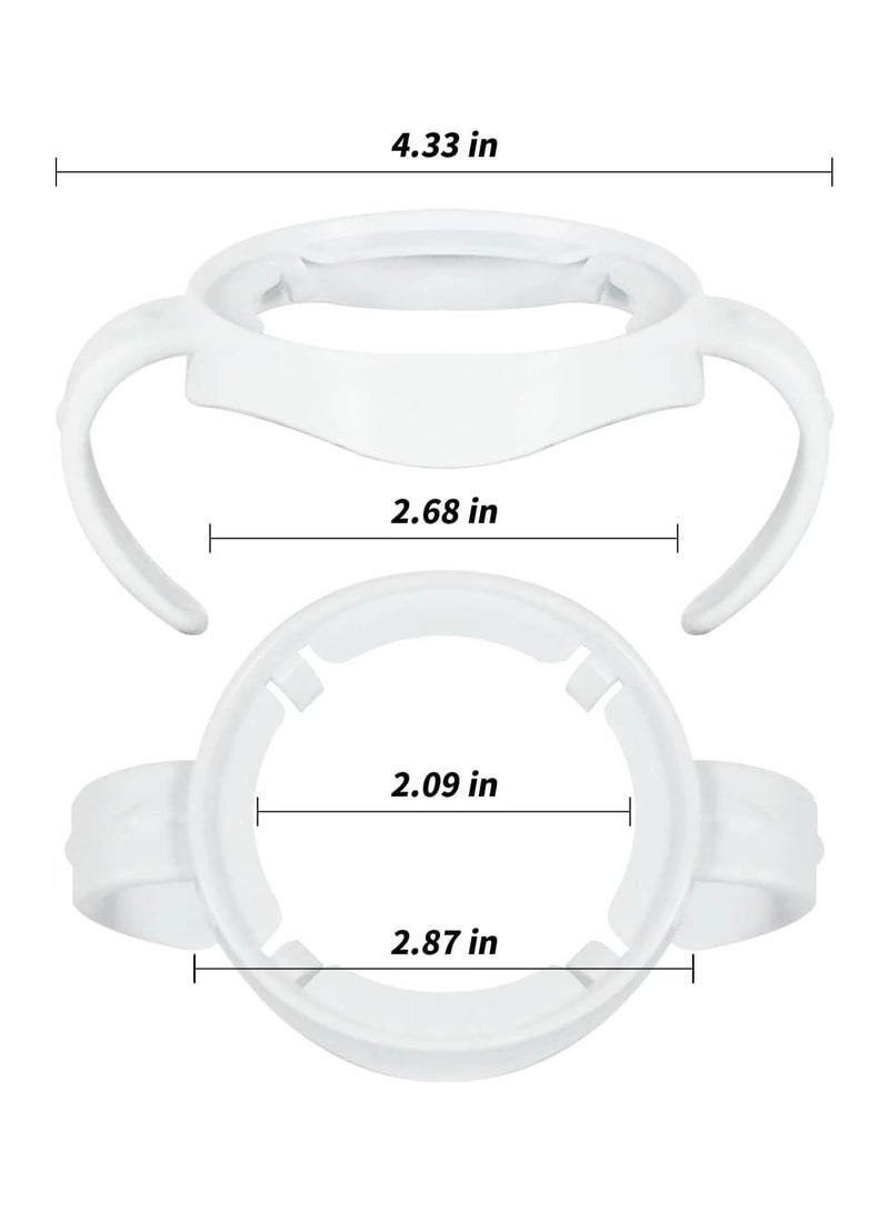 فلوشرينيك 4 حزم مقابض زجاجات الرضاعة، متوافقة مع مقابض زجاجات الرضاعة الطبيعية، حامل زجاجات الرضاعة، أبيض - Image 2