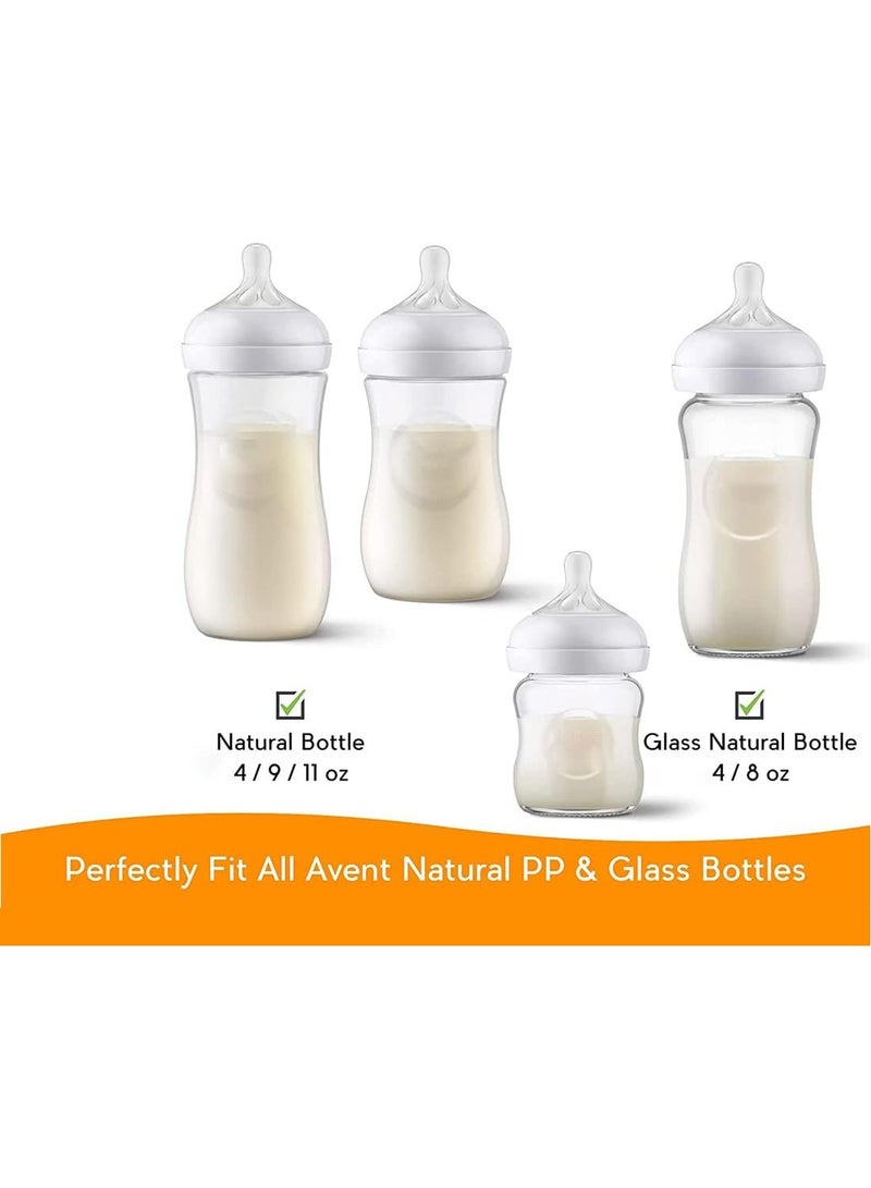 فلوشرينيك 4 حزم مقابض زجاجات الرضاعة، متوافقة مع مقابض زجاجات الرضاعة الطبيعية، حامل زجاجات الرضاعة، أبيض - Image 3