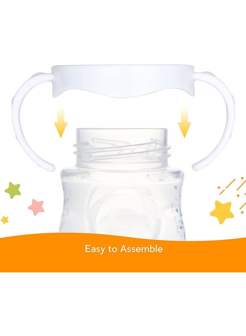 فلوشرينيك 4 حزم مقابض زجاجات الرضاعة، متوافقة مع مقابض زجاجات الرضاعة الطبيعية، حامل زجاجات الرضاعة، أبيض - Image 4