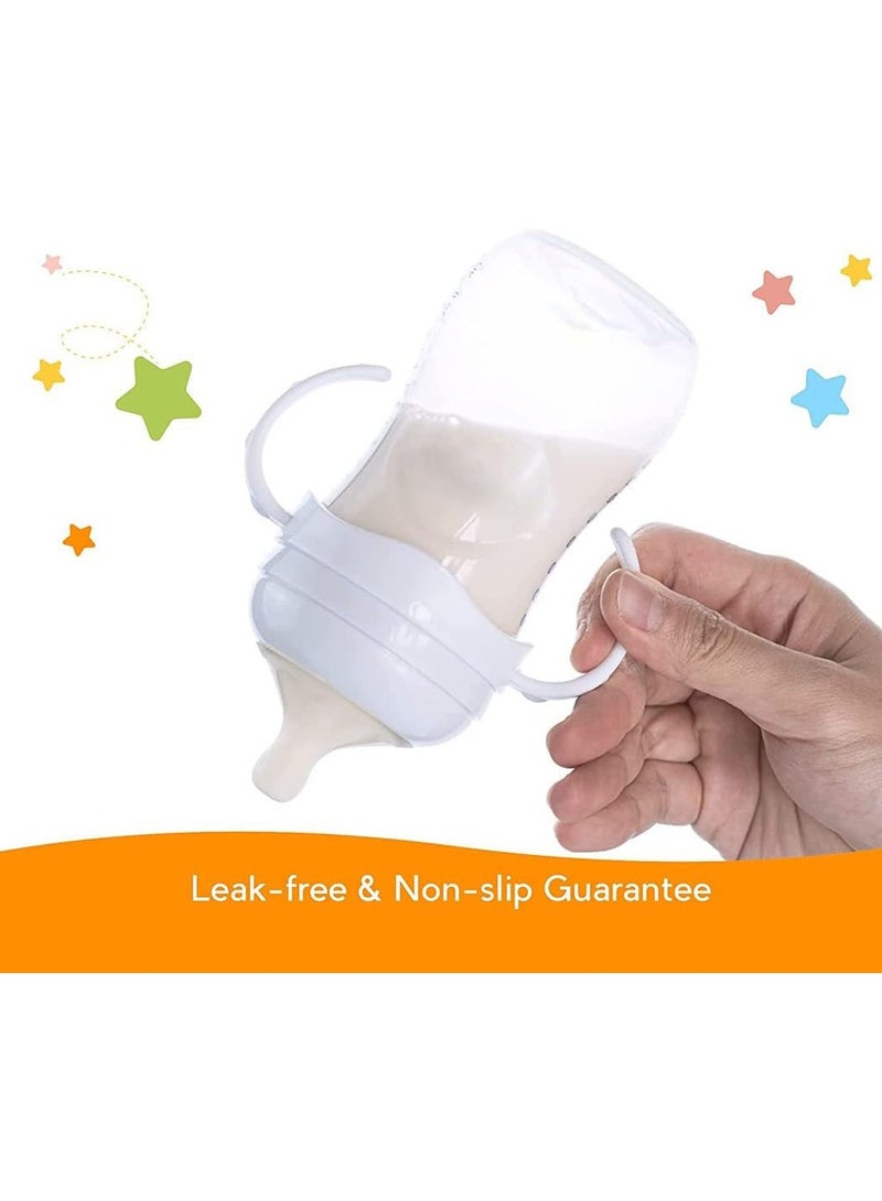 فلوشرينيك 4 حزم مقابض زجاجات الرضاعة، متوافقة مع مقابض زجاجات الرضاعة الطبيعية، حامل زجاجات الرضاعة، أبيض - Image 5