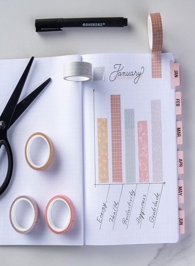 DIVERSEBEE Pastel Washi Tape Set, 5 Rolls Decorative Scrapbook Tape, Cute Craft Tape, Scrapbooking Bullet Journal Supplies, Bible Journaling, Planner Accessories, Gift Wrap Tape (Forest) - Image 2
