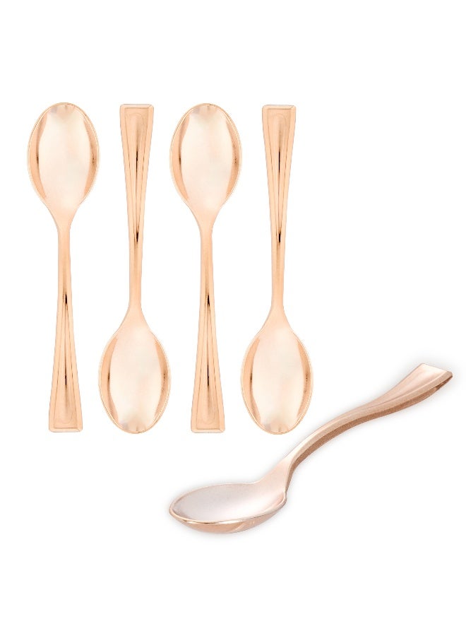 Restaurantware 4 Inch Mini Spoons, 500 Disposable Tiny Spoons - Heavy-Duty, Pair With Appetizers or Desserts, Rose Gold Plastic Sample Spoons, For Parties, Weddings, Or Catering - Image 2