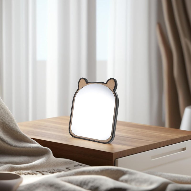 Wooden Cartoon Animal Tabletop Vanity Mirror Small Standing Desk Makeup Mirror with Stand Decorative Handheld for Nursery Use - Image 5