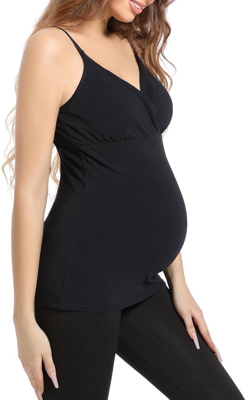 SUIEK Nursing Tops Tank Shirt Cami Sleep Bra for Maternity and Breastfeeding 3PCS/Pack (Medium) - Image 4