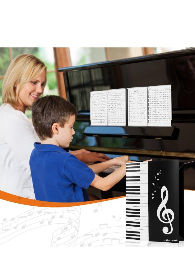 2 Pack Sheet Music Folder, 6-Sided A4 Music File Folder, Piano Music Binder Choir Folder, Suitable for Piano Guitar Violin Paper Document Music Lovers Students Use - Image 4