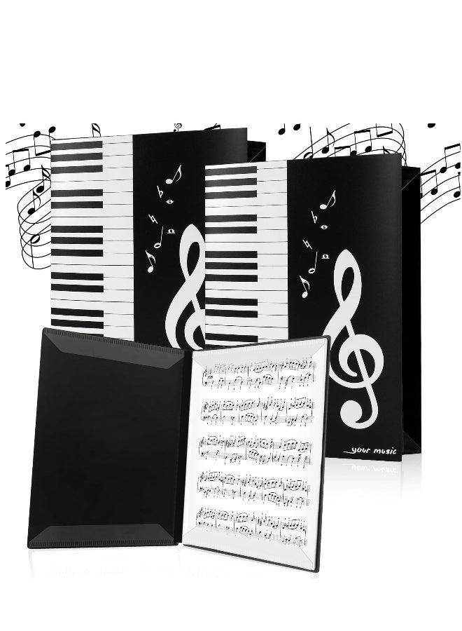 2 Pack Sheet Music Folder, 6-Sided A4 Music File Folder, Piano Music Binder Choir Folder, Suitable for Piano Guitar Violin Paper Document Music Lovers Students Use - Image 1