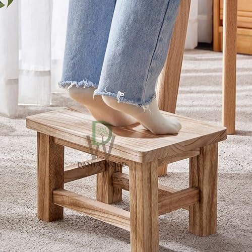 Dantawood Wooden Step Stools for High Beds, Safety Stepping Stool Bathroom, Kitchen Stool for Kids or Adult- L-30, W-23, H-20CM - Image 3