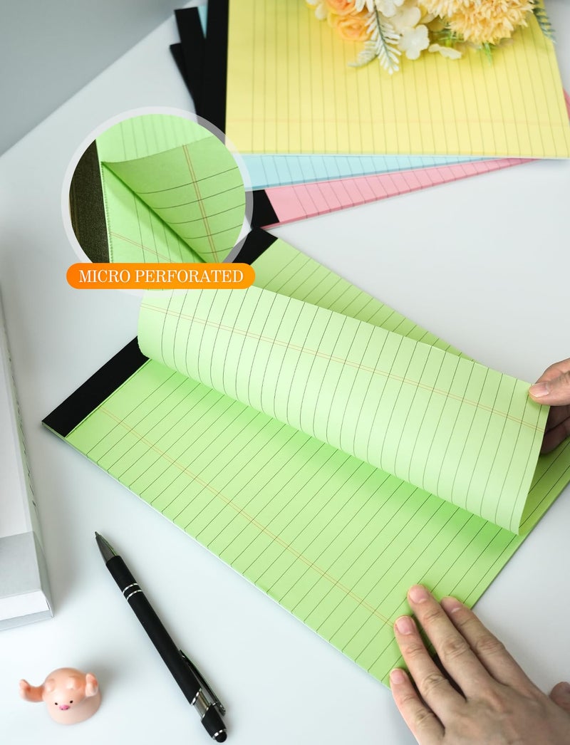 Zaviko Legal Pads 8.5 x 11 Colored Note Pads 8.5 x 11, 3 Pack Notepads 8.5x11, Pink Notepad 8.5x11 Legal Pad, Notebook Paper for Home Office Supplies, Lined Paper Pads 8 1/2 x 11, 30 Sheets/Pad - Image 3