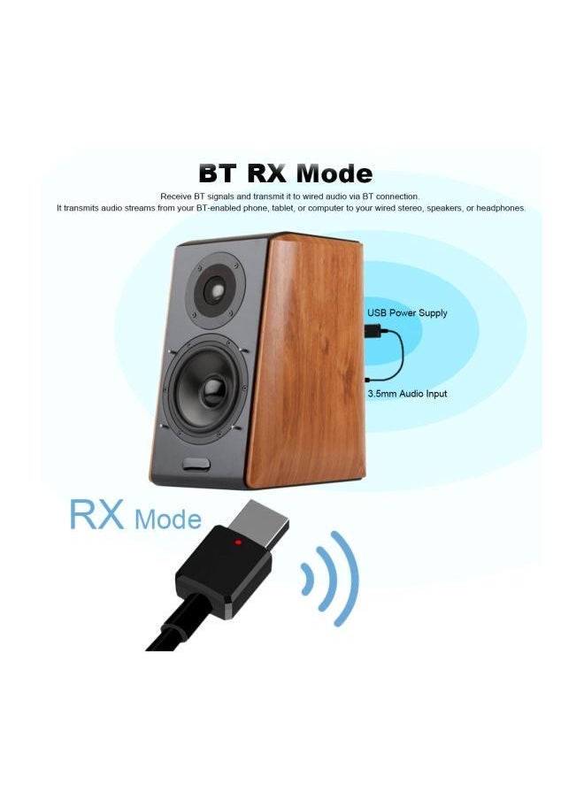 NIBEMINENT 2-Piece 2-In-1 Bluetooth Audio Transmitter And Receiver Set Black  - Image 3