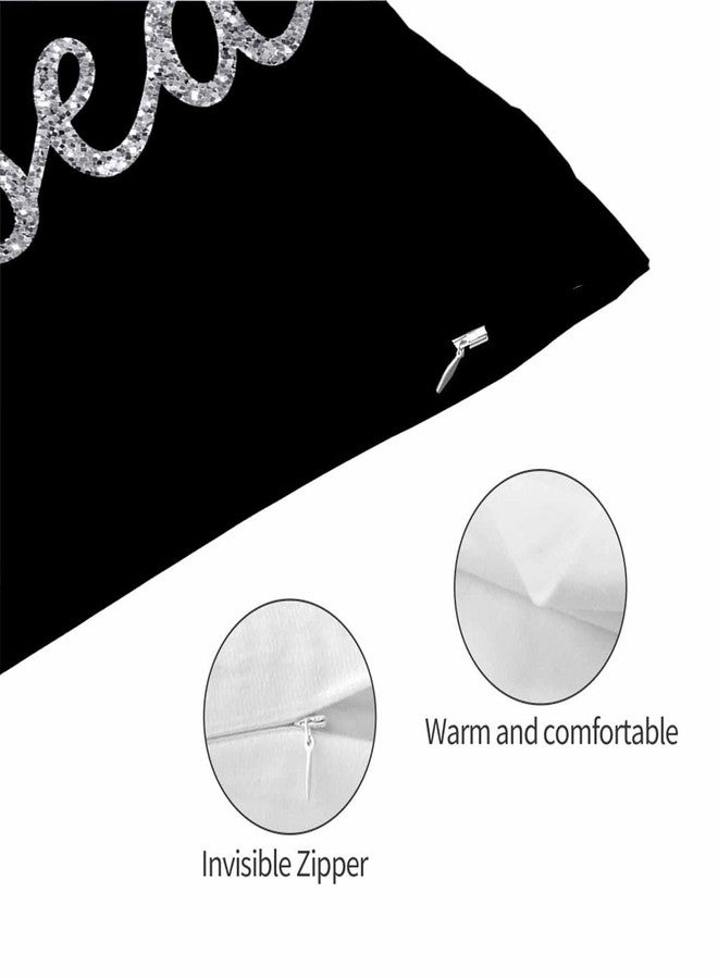 Mugod Throw Pillow Case White Highlights Blessed on Black Ground,Waist Lumbar Cushion Cover Sofa Home Decorative Rectangle Oblong 20x30 Inches - Image 5