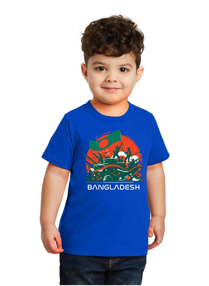 Bangladesh Independence Day Kids Boys T-Shirt - Round Neck Short Sleeve Cotton T-Shirt - Bangladesh Independence Day T-shirt for Boys - Image 1