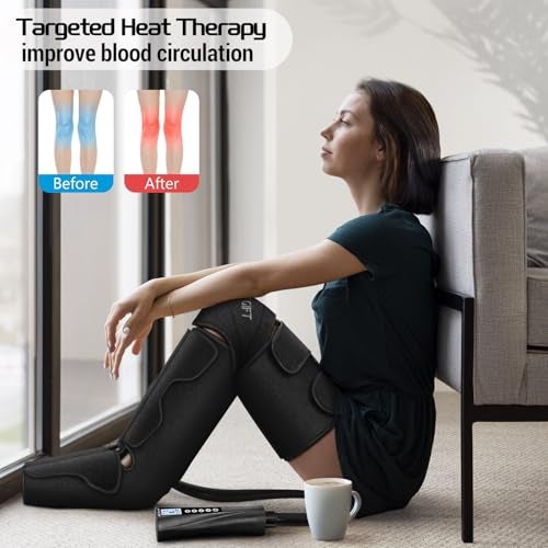Bestgift Christmas Gifts for Men, Women, Mom, Dad, Mother's Day, Father's Day, Air Compression Massager with Heat for Foot, Leg, Calf, Thigh, Knee, Helpful for Muscle Fatigue, Cramps, Swelling, Edema - Image 4