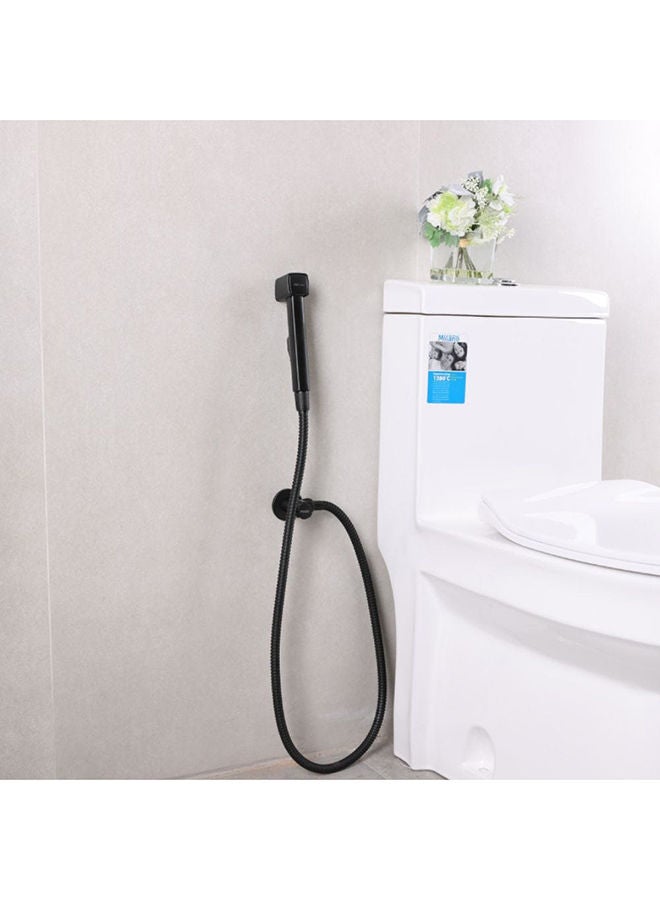 milano Square Shattaf Pvc Shattaf Handheld Bidet Sprayer With Hose For Toilets Bathroom Lavatory Black - Image 2