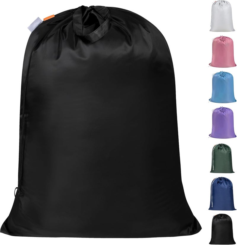 Extra Heavy-Duty Laundry Bag with Handles, Black, 28x36 Inches, 1 Pack