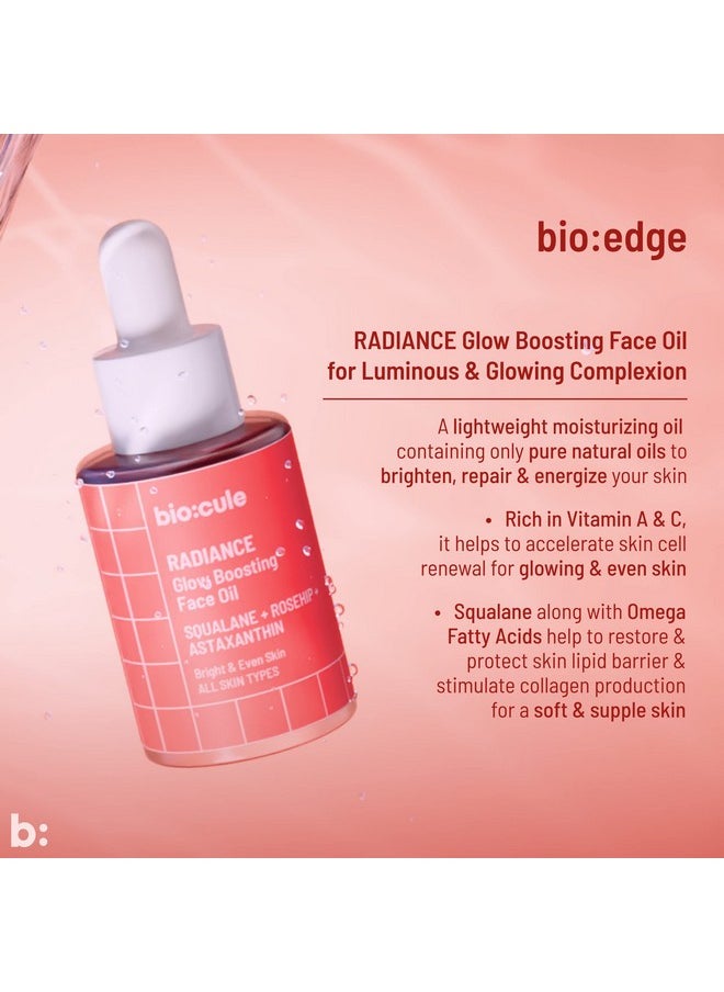 Biocule Radiance Glow Boosting Face Oil With Sugar Squalane, Rosehip & Astaxanthin, Natural Facial Oil For Bright, Even & Glowing Skin, Lightweight & Fast Absorbing, Suitable For All Skin Types, 15Ml  - Image 4